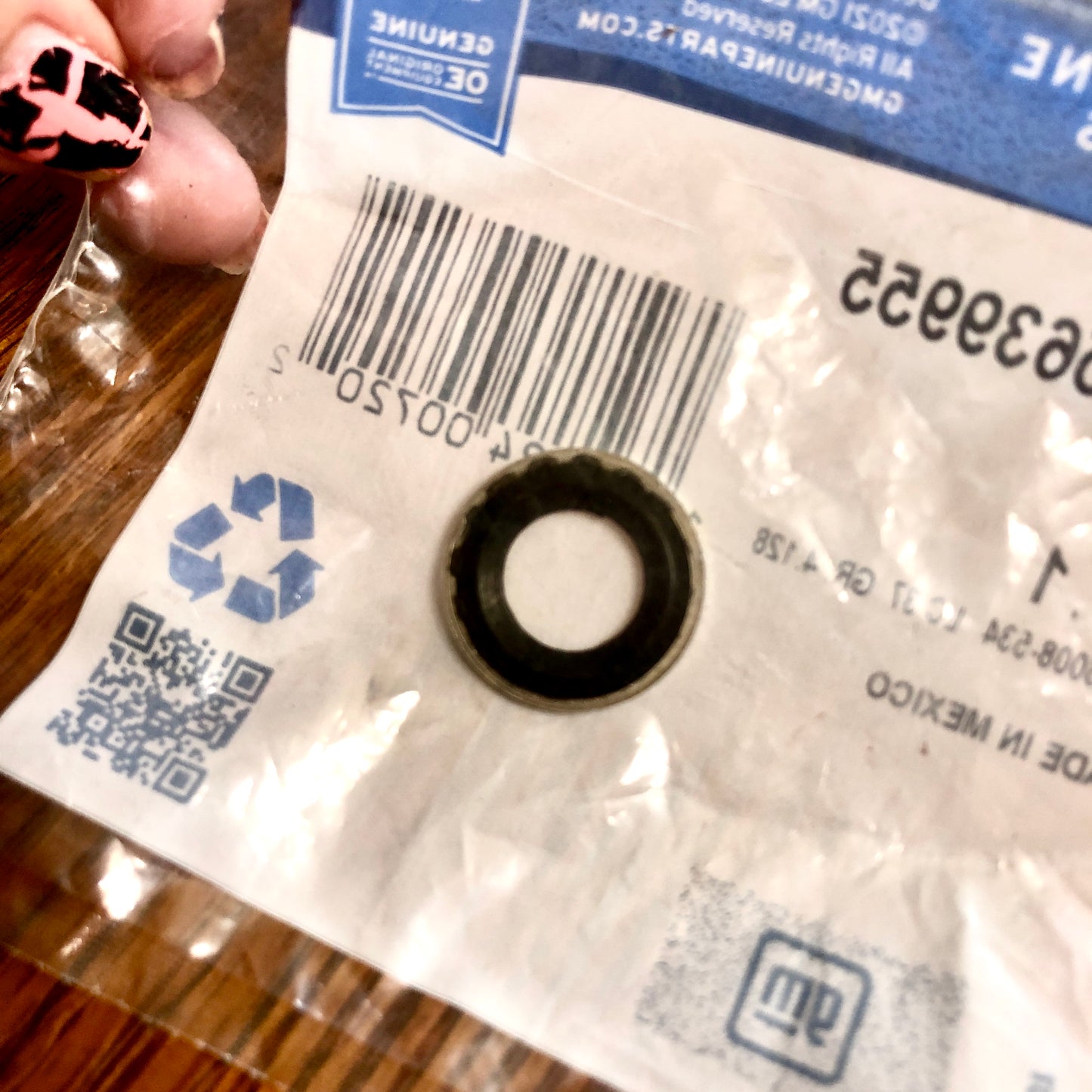 Transmission Oil Cooler Line Seal OE GM part 85639955