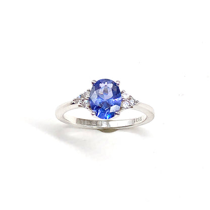 sz7 Tanzanite Blue Sterling Silver Gemstone Ring