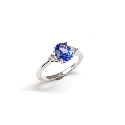 sz7 Tanzanite Blue Sterling Silver Gemstone Ring