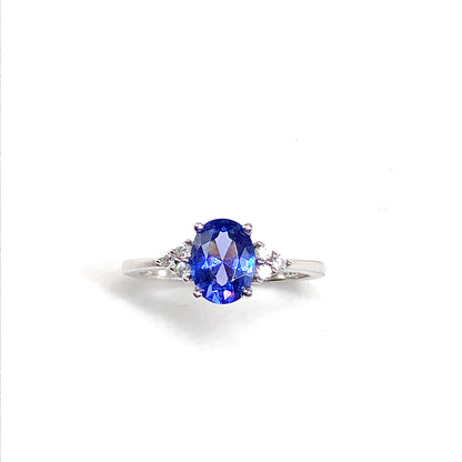 sz7 Tanzanite Blue Sterling Silver Gemstone Ring