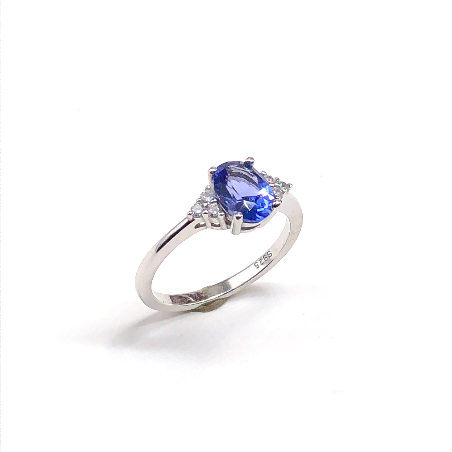 sz7 Tanzanite Blue Sterling Silver Gemstone Ring