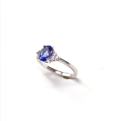 sz7 Tanzanite Blue Sterling Silver Gemstone Ring