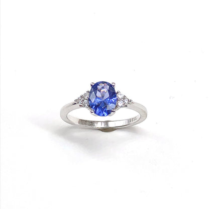 sz7 Tanzanite Blue Sterling Silver Gemstone Ring
