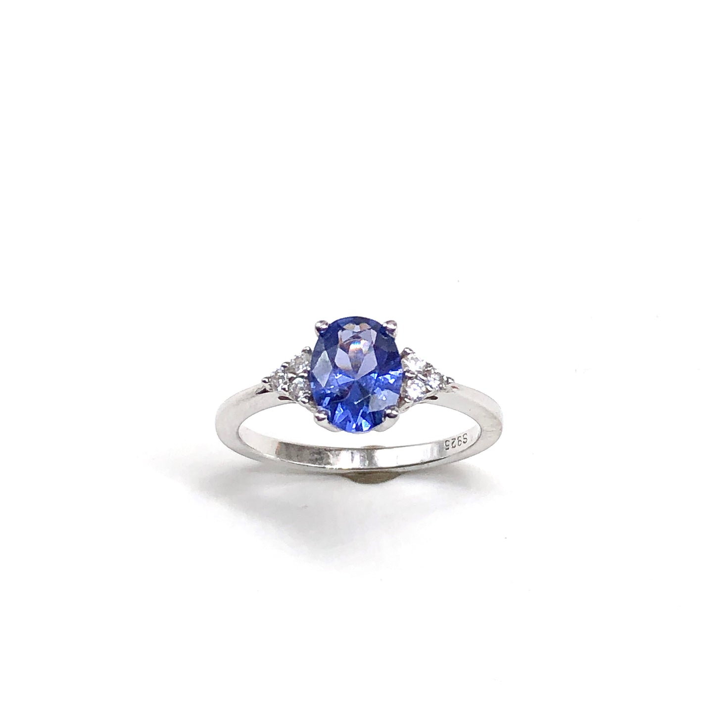 sz7 Tanzanite Blue Sterling Silver Gemstone Ring