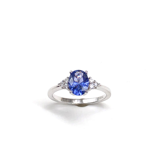 sz7 Tanzanite Blue Sterling Silver Gemstone Ring