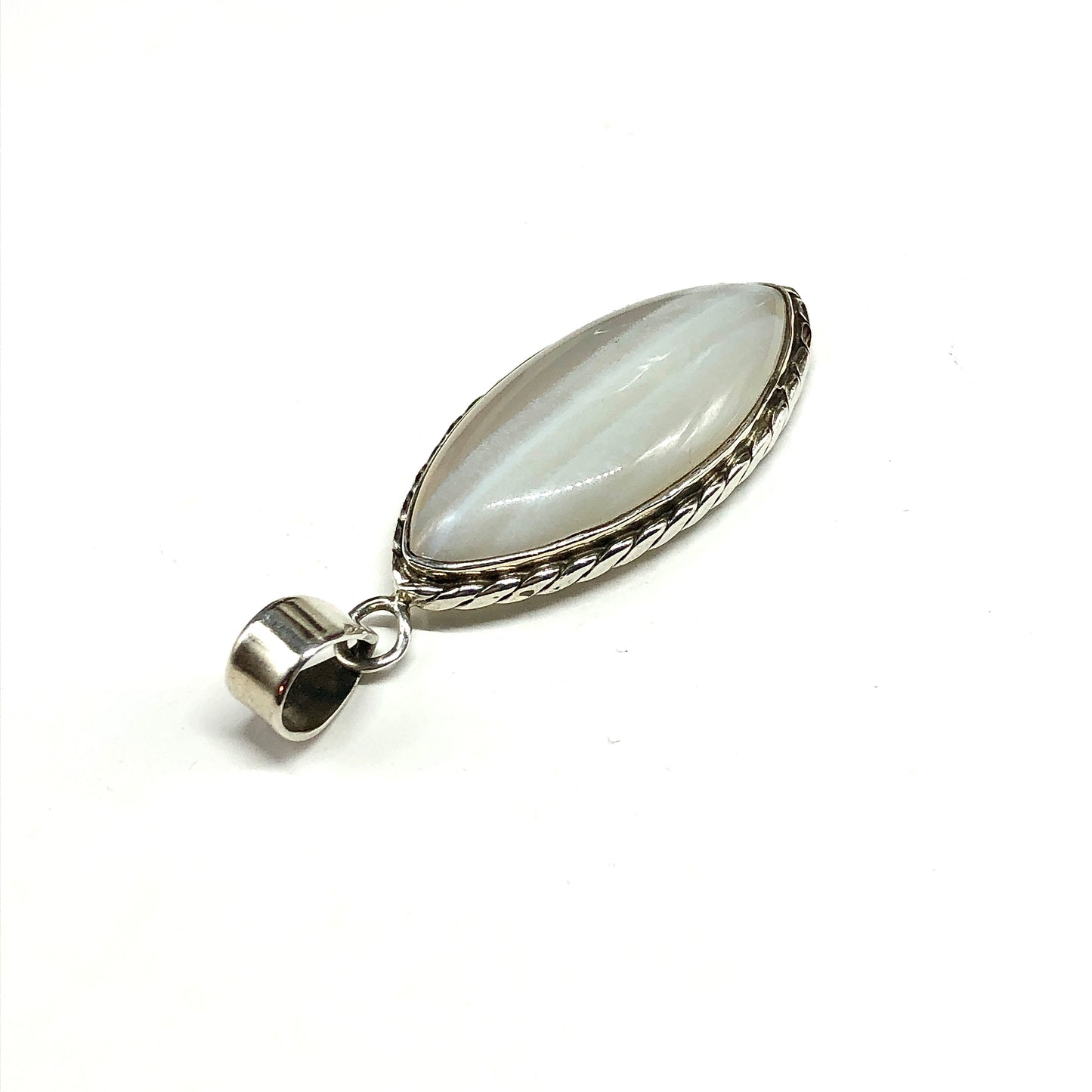 Unique Translucent Banded Agate Stone Sterling Silver Pendant