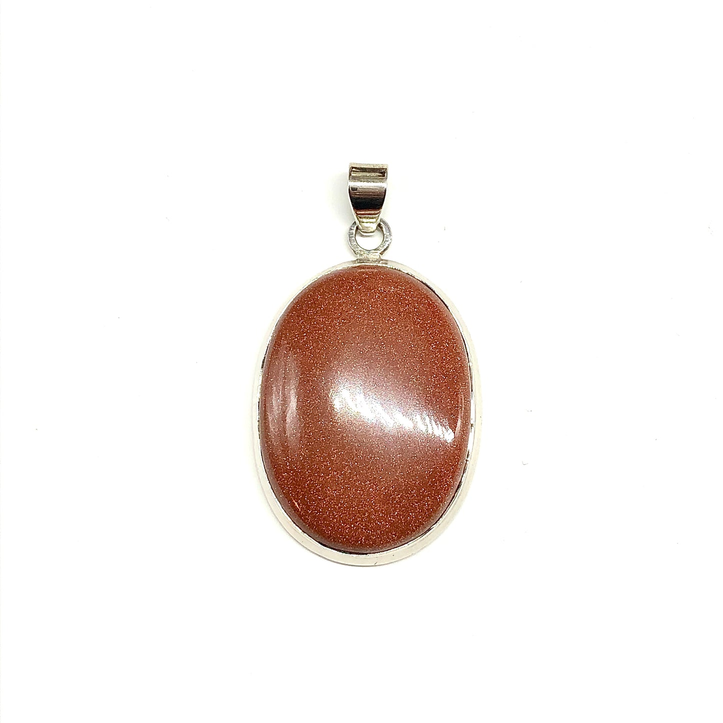 Shimmery Goldstone Stone Sterling Silver Pendant