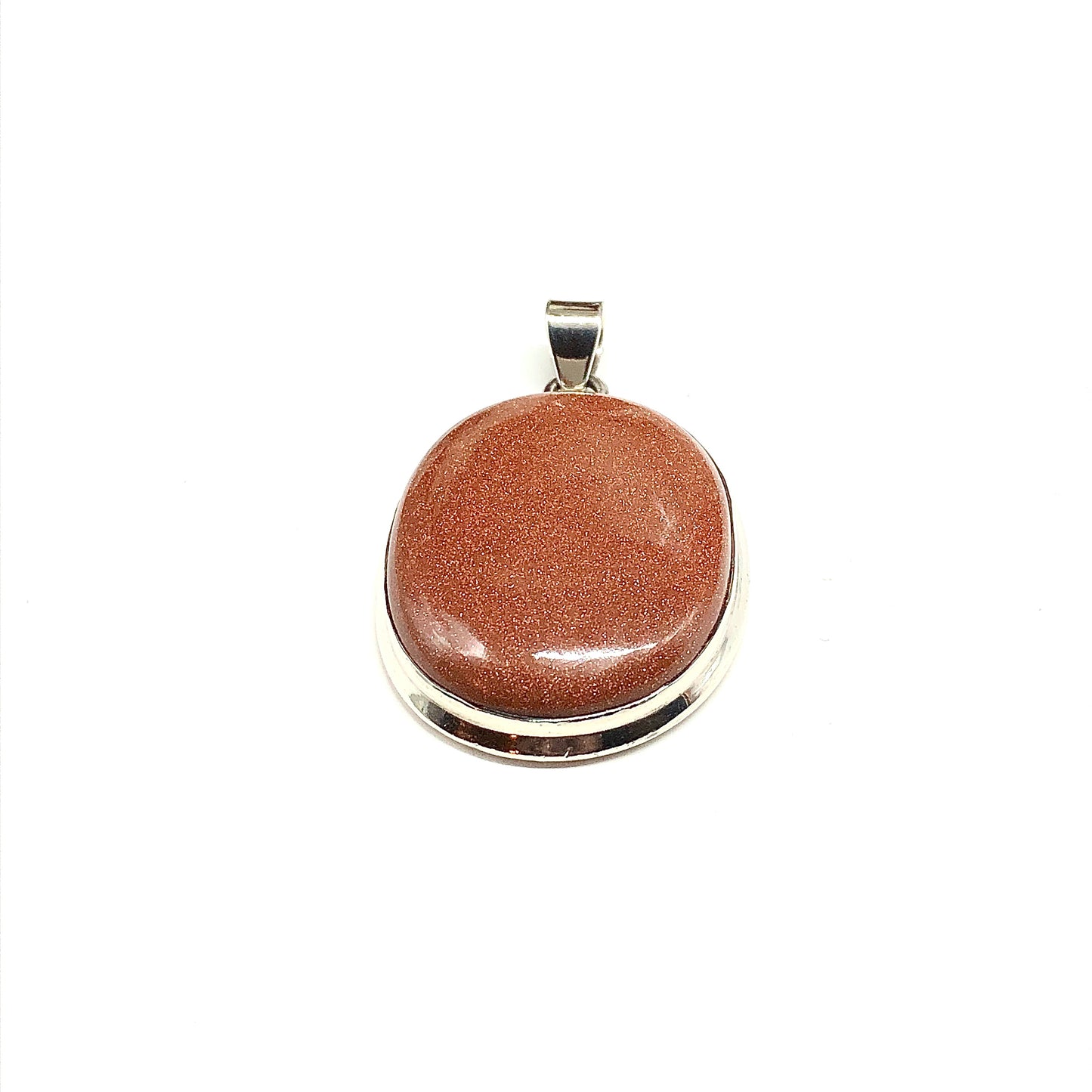 Shimmery Goldstone Stone Sterling Silver Pendant