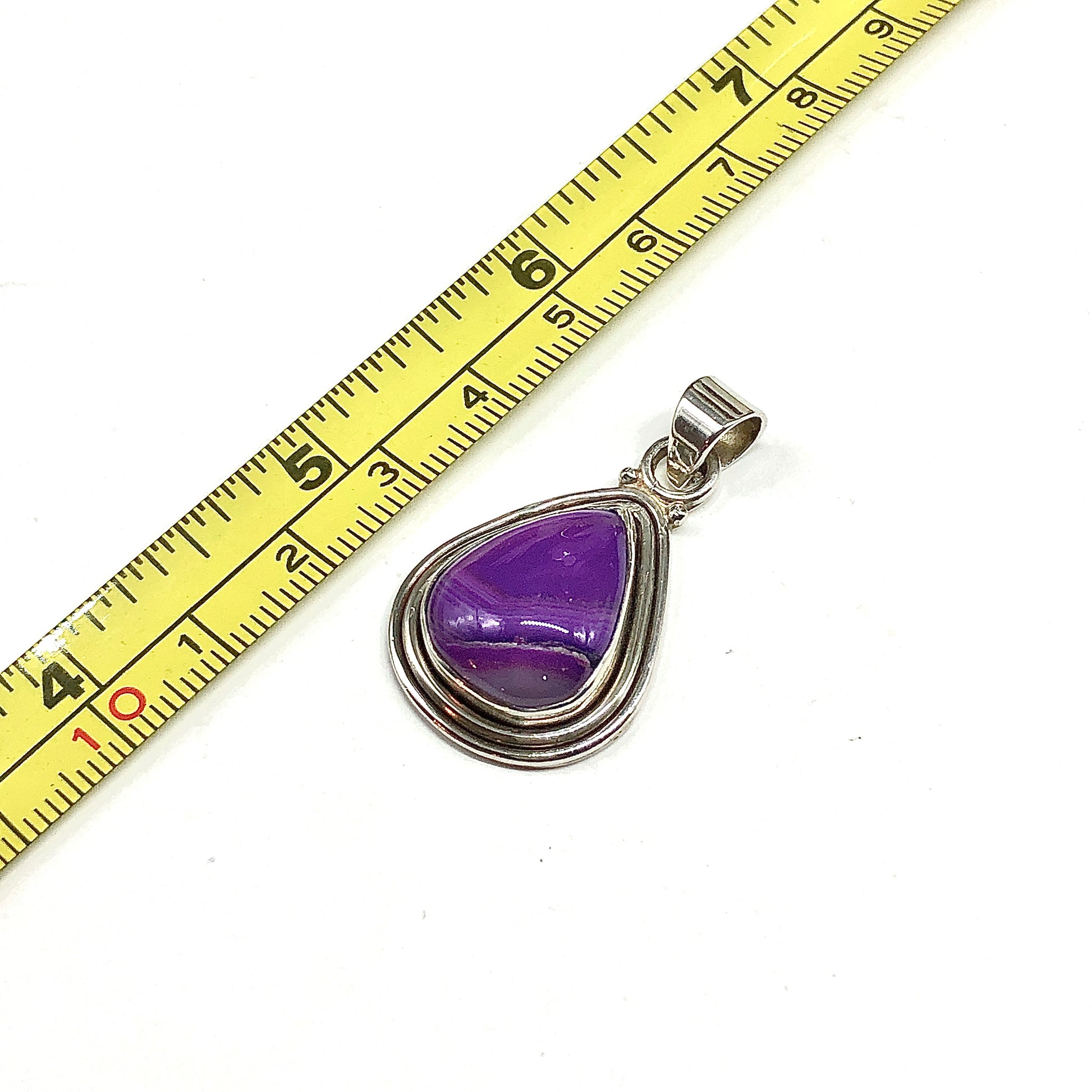Purple Banded Agate Sterling Silver Pendant