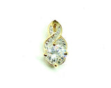 Pendant - Womens Infinity Design 10k Yellow Gold Sparkly Cz Solitaire Pendant - Blingschlingers Jewelry online USA