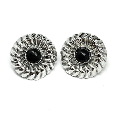 Earrings - used Bundt-Style Design Sterling Silver Contoured Circle Short Drop Earrings