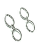 Earrings - Womens Flirty Rope Design Sterling Silver 3 Ring Hoop Dangle Earrings - online at www.Blingschlingers.com - USA