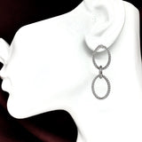 Earrings - Womens Flirty Rope Design Sterling Silver 3 Ring Hoop Dangle Earrings - Blingschlingers.com - USA