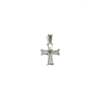 925 Silver cross pendant with clear cz gems is the best deal online