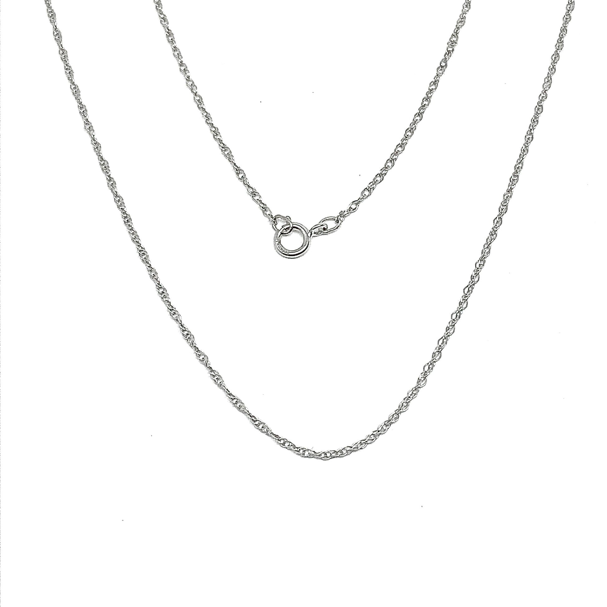 Sterling Silver Necklace, 24 inch slim spiral style 925 Silver Rope Chain Necklace