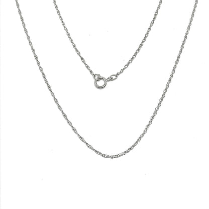 Sterling Silver Necklace, 24 inch slim spiral style 925 Silver Rope Chain Necklace