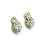  Earrings Womens Infinity Design 10k Yellow Gold Cz Stud Style Earrings