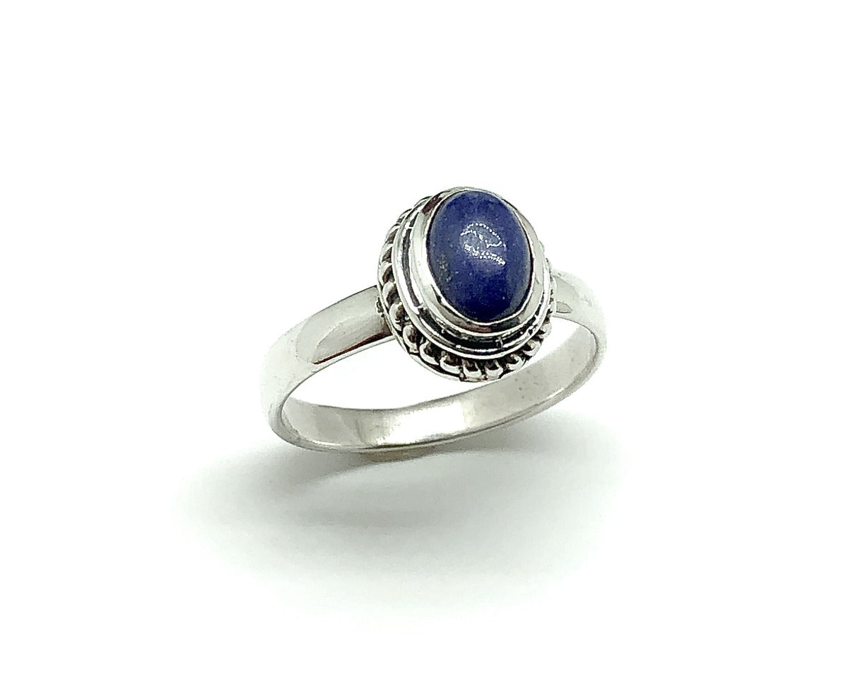 Stone Ring Striking Blue Lapis in Sterling Silver sz7