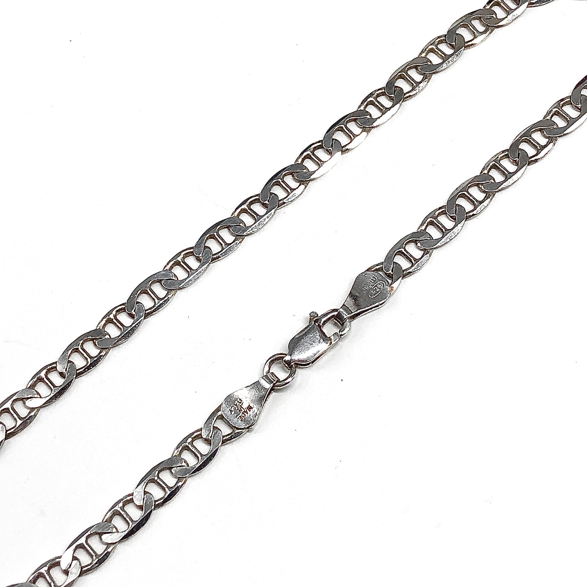 925 Sterling Silver Bracelet 10in Mariner Link Anklet Ankle Bracelet