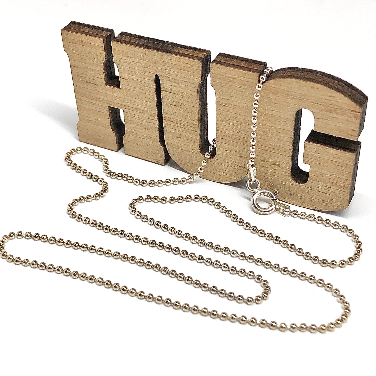 20in Sterling Silver Ball Chain, 1.4mm Mini Orb High Polish Bead Ball Necklace