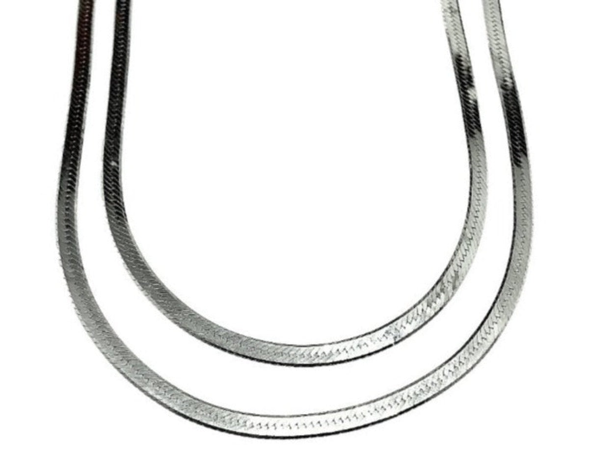 Herringbone Necklace 30.25" Sleek 3.2mm Sterling Silver Chain