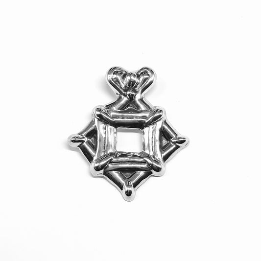 Big 925 Sterling Silver Pendant for Women - Vintage Jewelry, Bold Edgy Design, Unique Gift