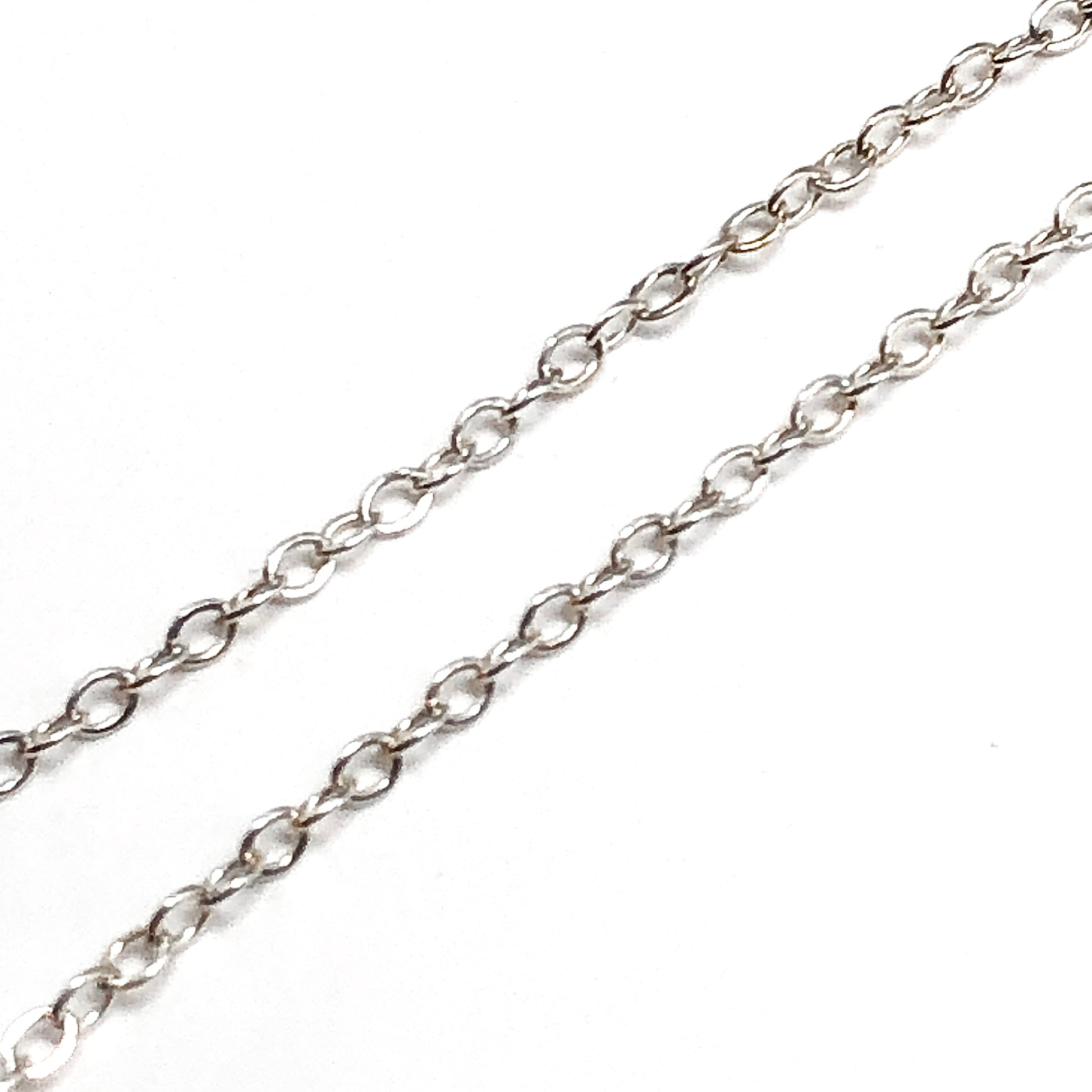 Silver chain on a white background