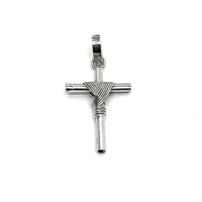 Vintage Sterling Silver Shrouded Style Small Religious Cross Pendant
