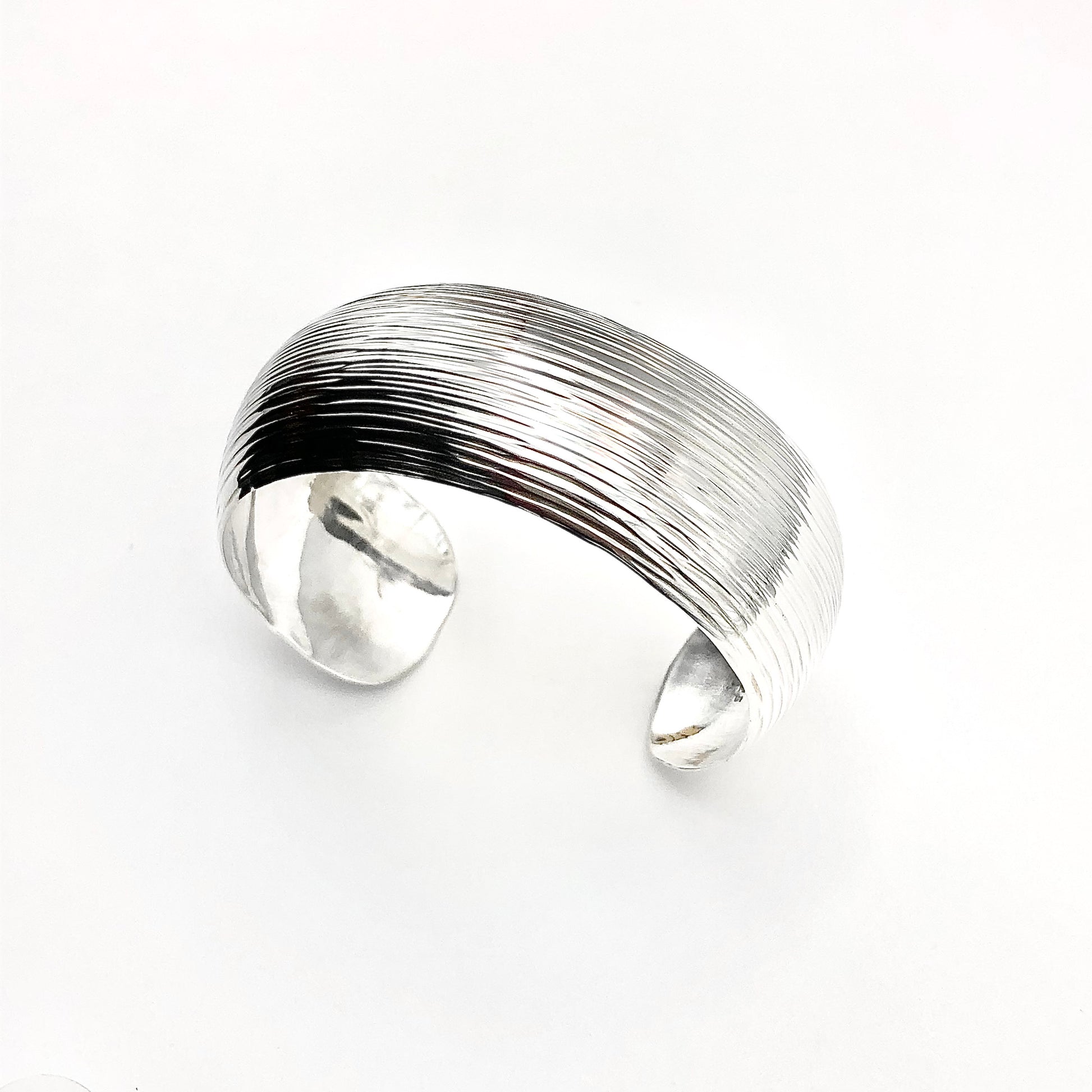 Silver Cuff Bracelet, Women's 6.75 inch 1in Wide Sterling Silver Bangle Bracelet - Estate Jewelry online