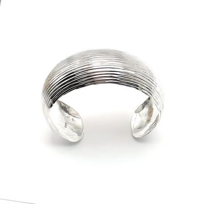 Silver Cuff Bracelet, Women's 6.75 inch 1in Wide Sterling Silver Bangle Bracelet - Estate Jewelry online