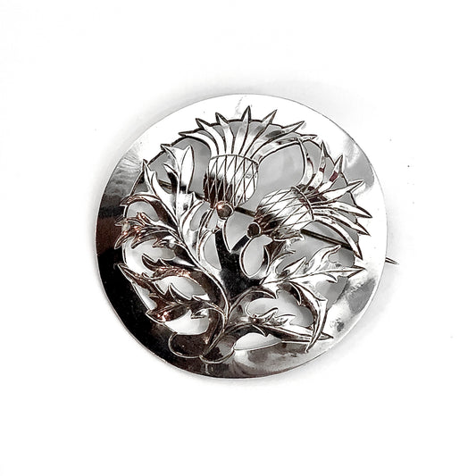 Discount Estate Jewelry - Vintage Sterling Silver Brooch Scottish Thistle Design