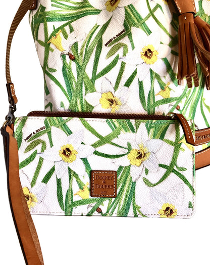 Dooney & Bourke Daffodil Botanical Pebble Leather Drawstring Shoulder Bag