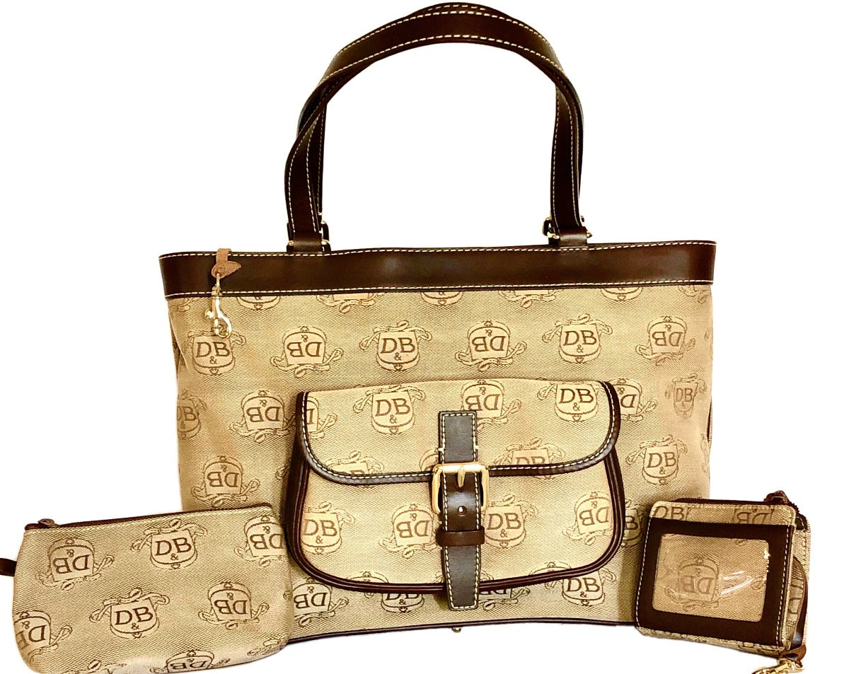 Estate Dooney & Bourke Donegal Collection Leather Signature Satchel / Shoulder Bag | Authenticated Designer handbag