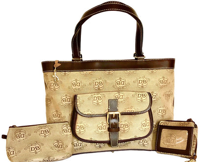 Authentic Dooney & Bourke Donegal Collection Leather Signature Purse / Shoulder Bag