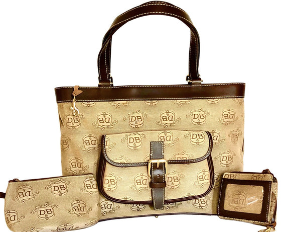 Shoulder bag - Womens Authentic Dooney & Bourke Donegal Collection Leather Signature Satchel / Shoulder Bag