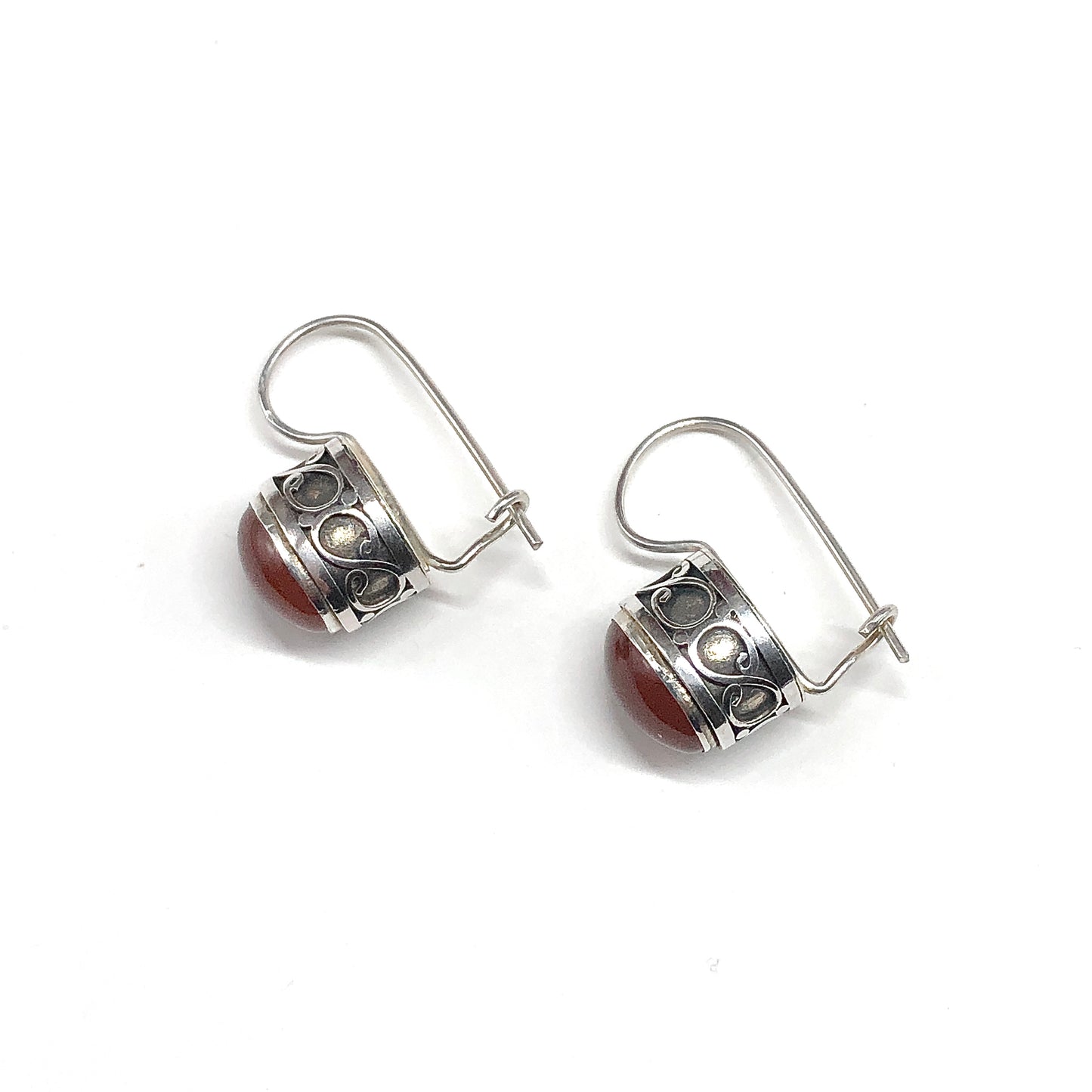 Sterling Silver Carnelian Stone Earrings