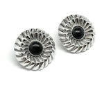 Earrings - used Bundt-Style Design Sterling Silver Contoured Circle Short Drop Earrings | Blingschlingers.com USA