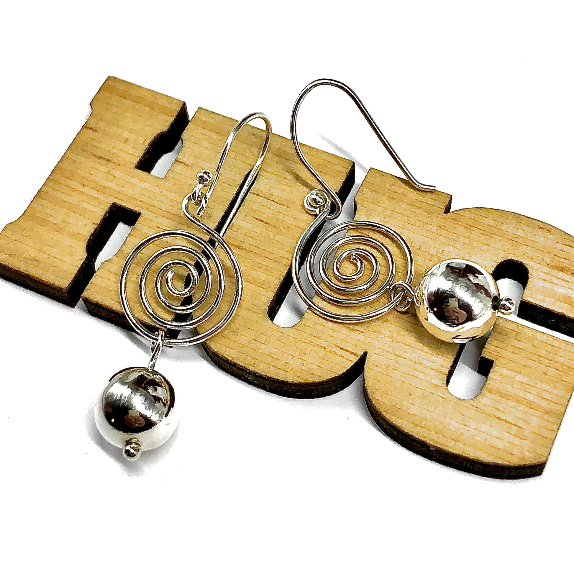 Swirly Girl 925 Sterling Silver Circle Earrings, Spiral Hoop Design Earrings