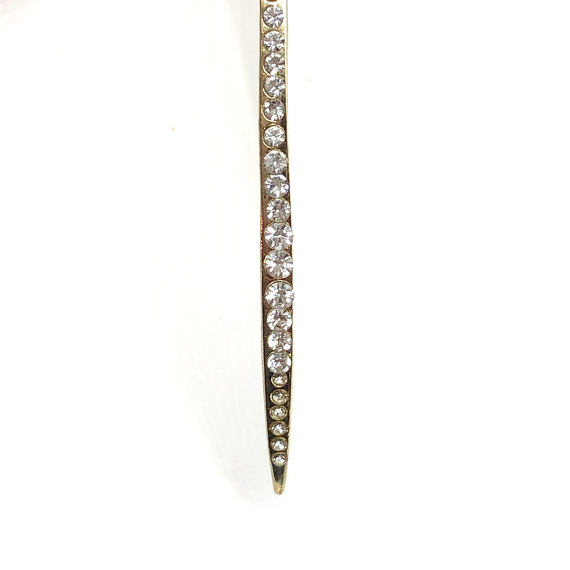 Curved Bar Gold Threader Earrings, Sexy & Sleek Crystal Threader Earrings