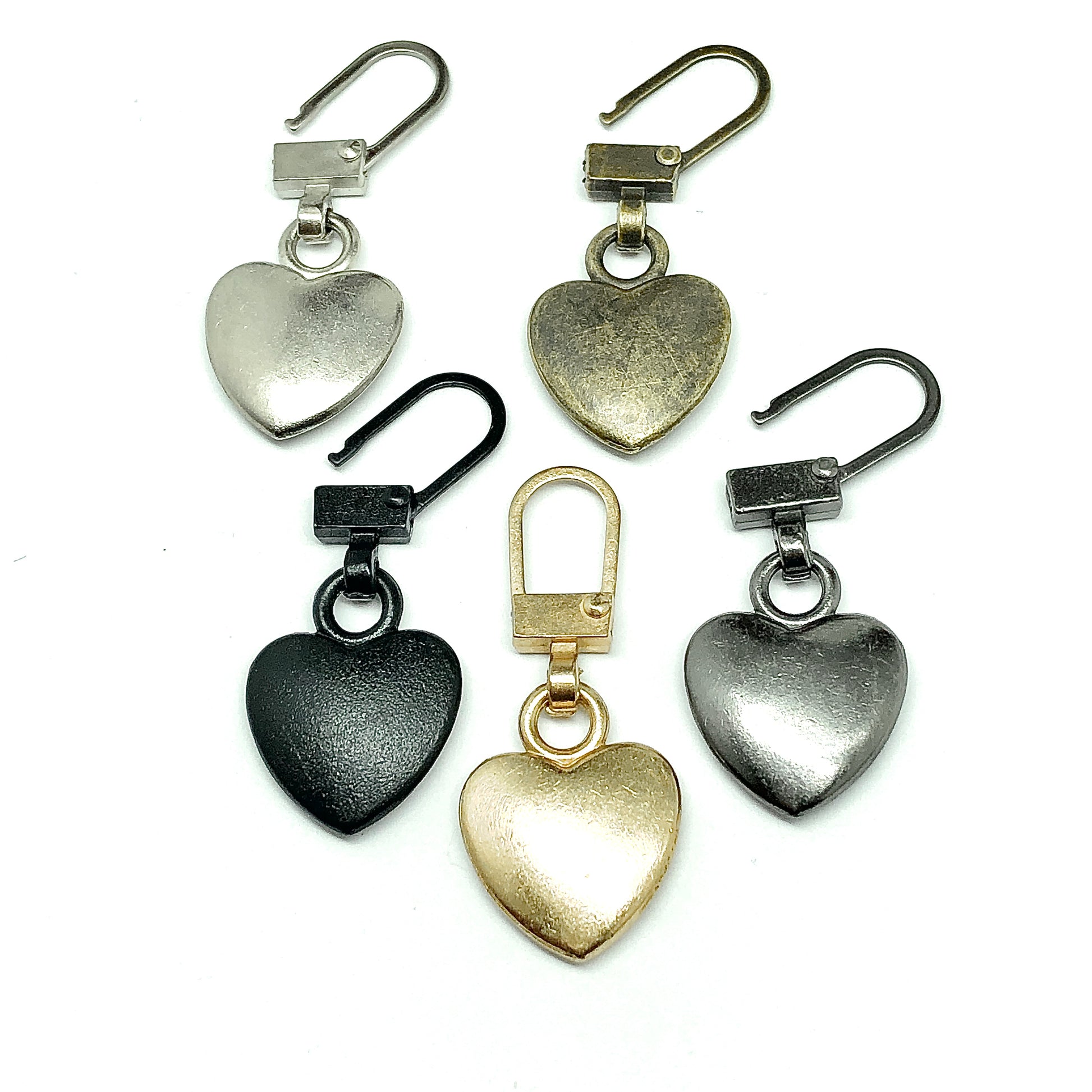 Zipper Pull Repair Charm - Rustic Graphite Heart Zipper Charm for Repair / Decorative anything it can clip onto!