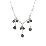 Jewelry Necklace - 15 3/4" Edwardian Twist Black Tassel Sterling Silver Layering Chain Necklace
