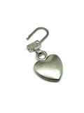 Zipper Repair Charm - Rustic Silver Heart Zipper Charm or Accessorize anything it can clip to!