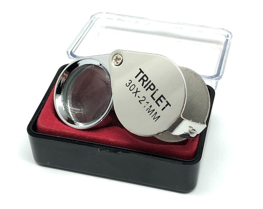 Jewelry Loupe 30x - 21mm Triplet - Magnifying Glass Jewelry Accessories - Blingschlingers USA