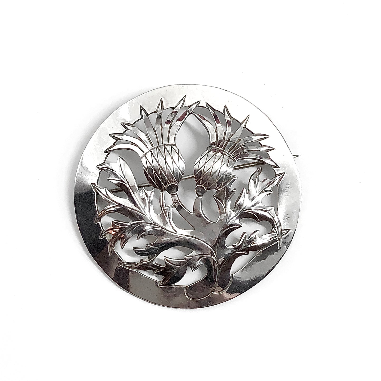 925 Sterling Silver Brooch Scottish Thistle Flower Brooch