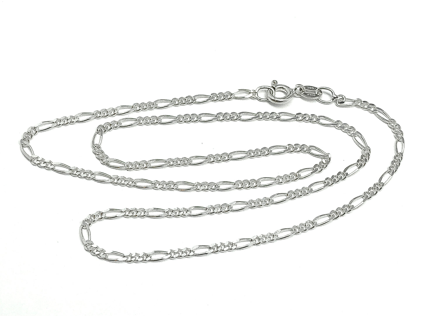 Sterling Silver Minimalist Style Fine Figaro Link Dainty Necklace