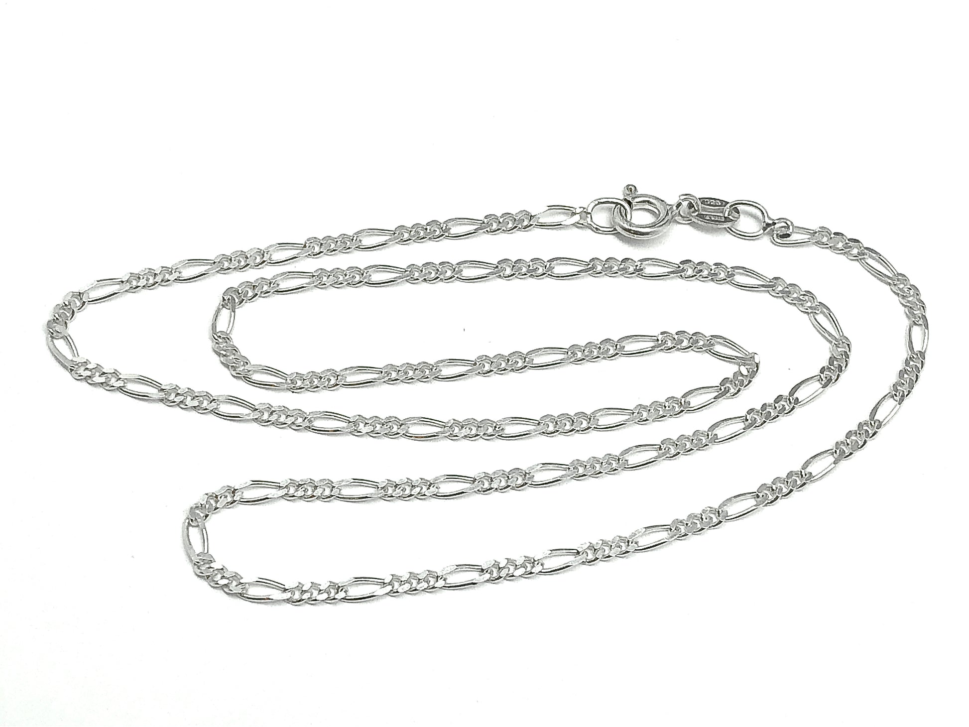 Sterling Silver Minimalist Style Fine Figaro Link Dainty Necklace