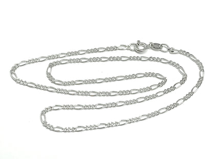 Sterling Silver Minimalist Style Fine Figaro Link Dainty Necklace