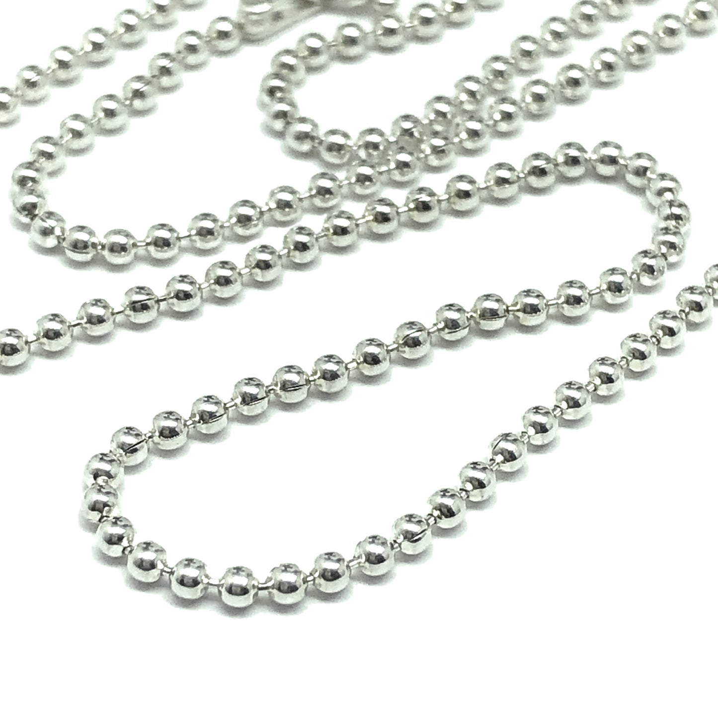 Necklace - Womens 20" Sterling Silver 1.57 mm Bead Ball Chain Necklace