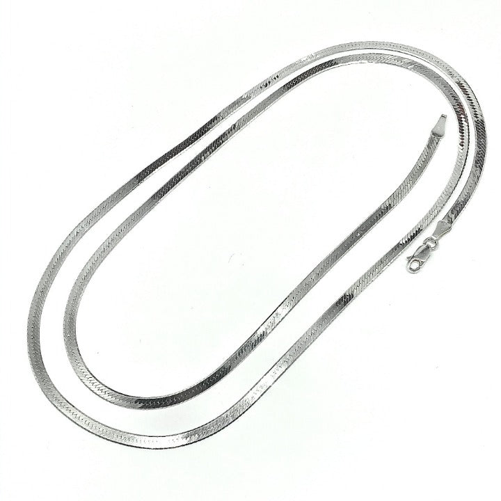 Chain Necklaces | Sterling Silver 30.25" Sleek Herringbone Necklace