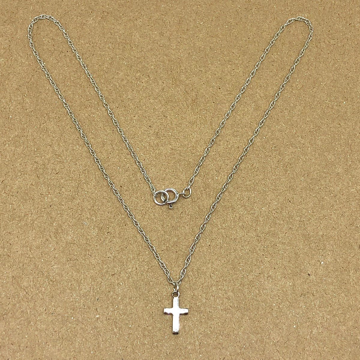 Womens to Kids Choker Necklace Sterling Silver 13.75" Small Cross Charm Necklace | Religious Jewelry